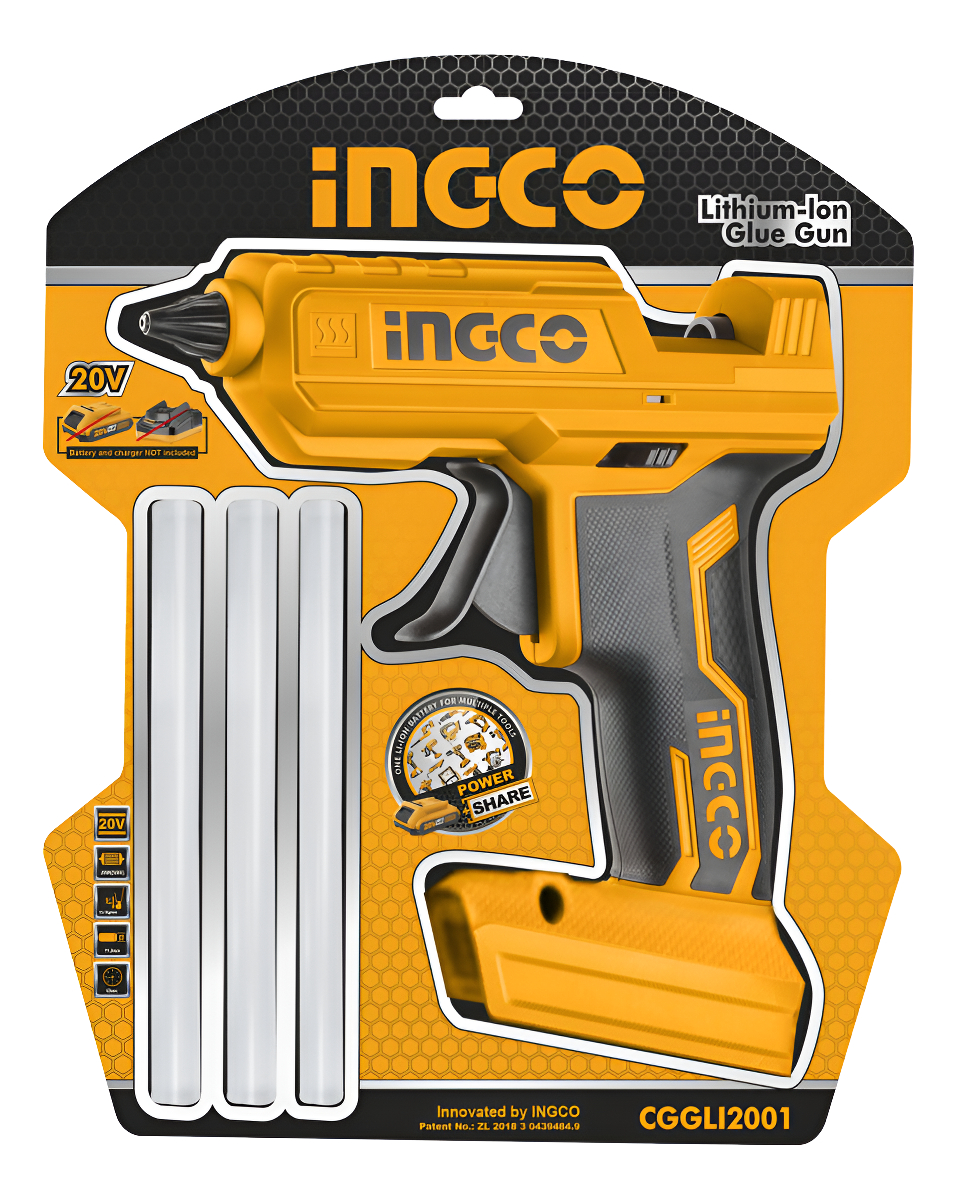 Pistola Silicona A Bateria 20 Volt Linea P20s Ingco Cggli200 - Imagen 2
