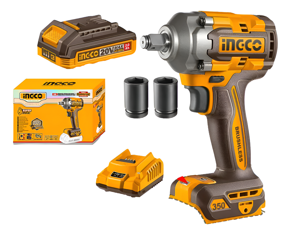 Llave De Impacto A Batería Ingco Ciwli20351 + Accesorios