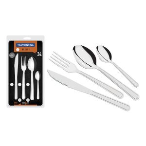 Cubiertos Tramontina Acero Inoxidable 24 Piezas Buzios Inox