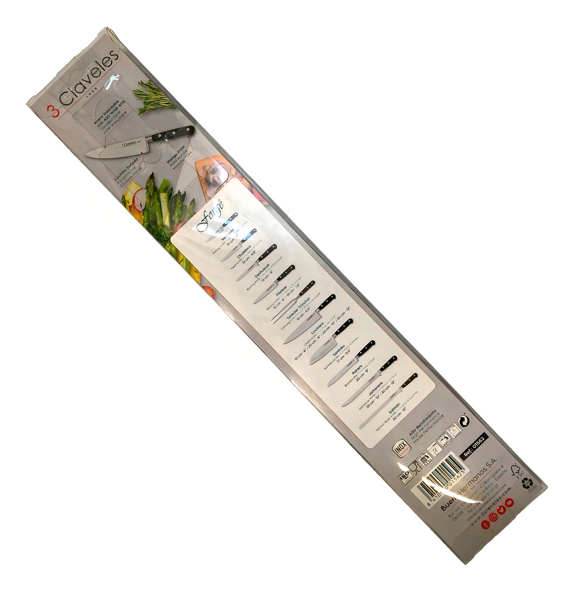 Cuchillo Cocinero 15 Cm Forjado Forge 3 Claveles 1562 Color Mango Negro - Imagen 3