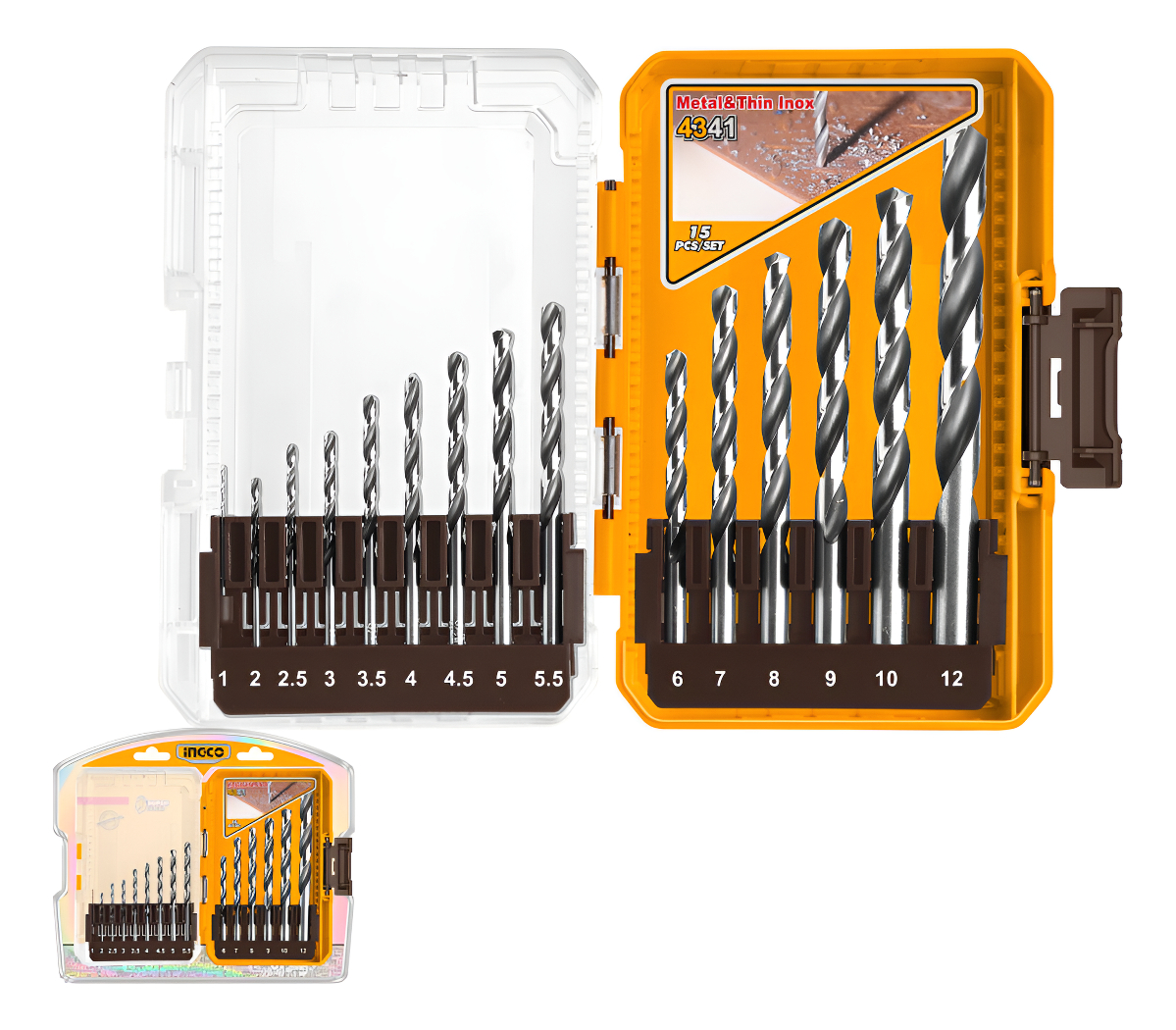 Set De 15 Mechas Para Metal Hss 4341 Ingco Akdl51506