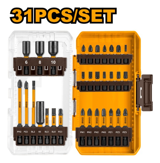 Juego De Puntas De Impacto 31pcs +adaptador Ingco Akdl31502 - Imagen 2