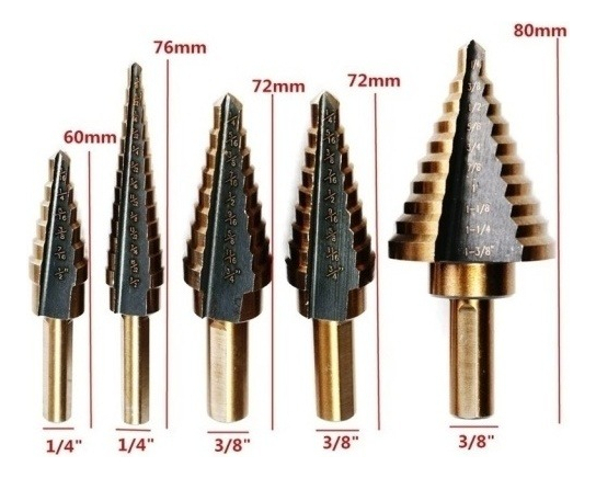 Mechas Conicas Broca Escalonada Equus 5 Unidades - Imagen 4