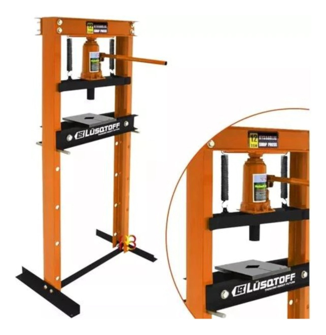 Prensa Hidráulica Lusqtoff Phl20-8 20 Toneladas Para Taller Color Naranja 800 Mm - Imagen 3