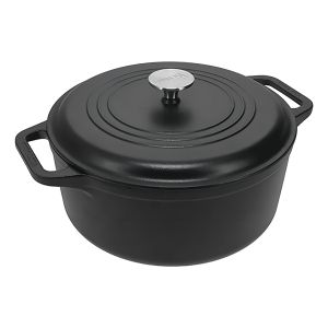 Olla De Hierro Con Tapa Curado Victoria 7 Litros 28cm Negro