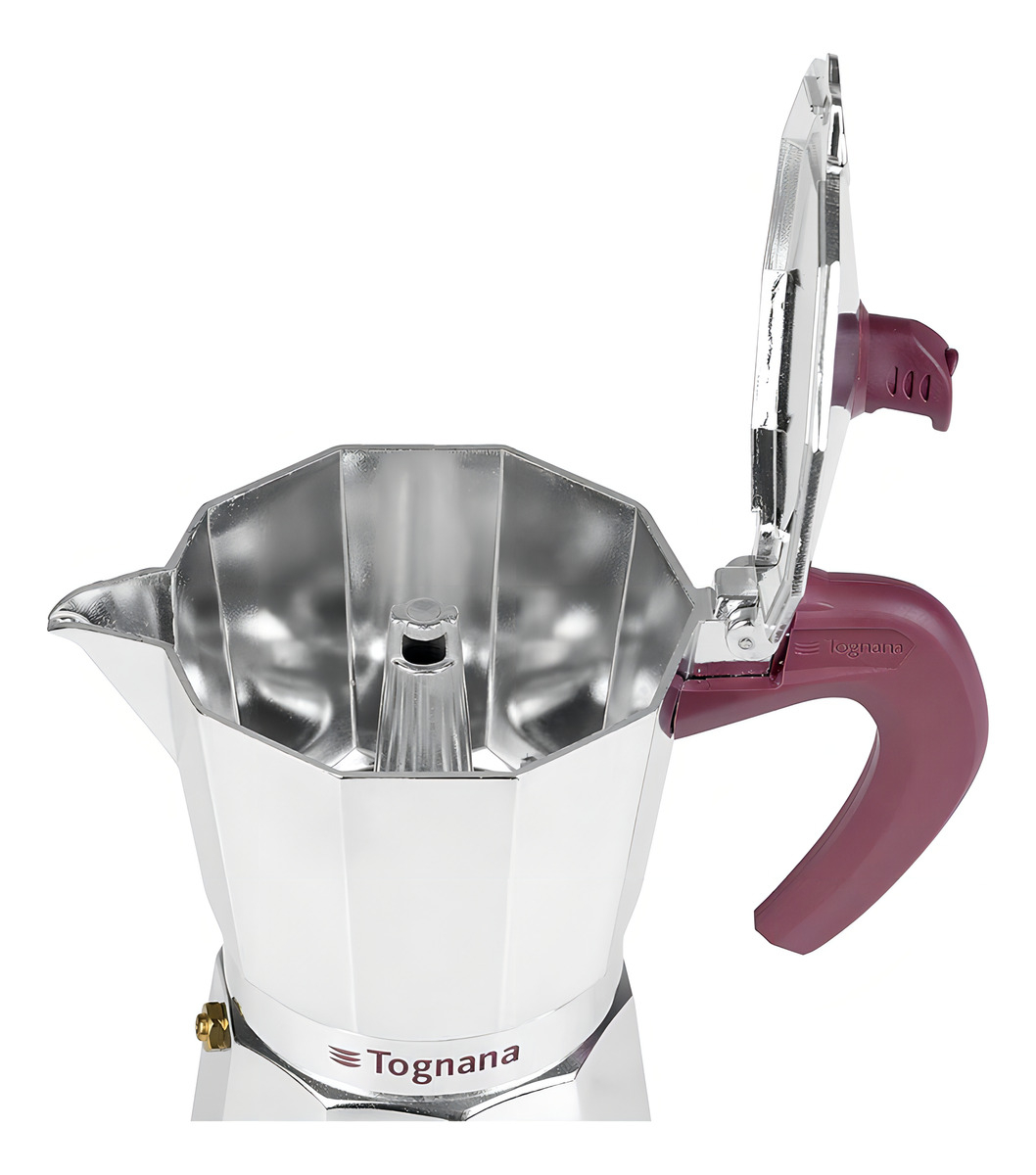 Cafetera Italiana Tognana 9 Tazas 3 Años De Color Aluminio - Imagen 3