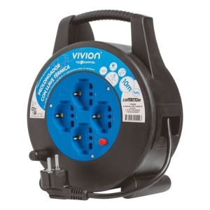 Alargue Carrete Enrollador 10 Metros 4 Tomas Shucko Vivion