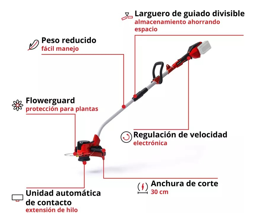 Bordeadora Inalámbrica Einhell Ge-ct 36/30 Li Solo Rojo - Imagen 7