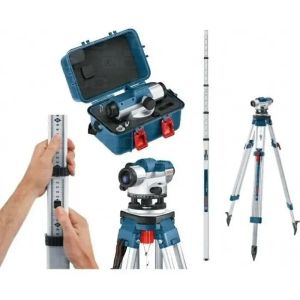 Combo Nivel Óptico Bosch Gol26d 100mts + Regla 5mt + Tripode