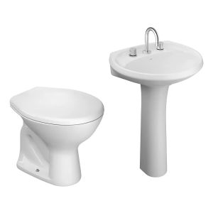 Juego De Baño Loza Sanitaria Deca Izy Inodoro Y Lavatorio Ki