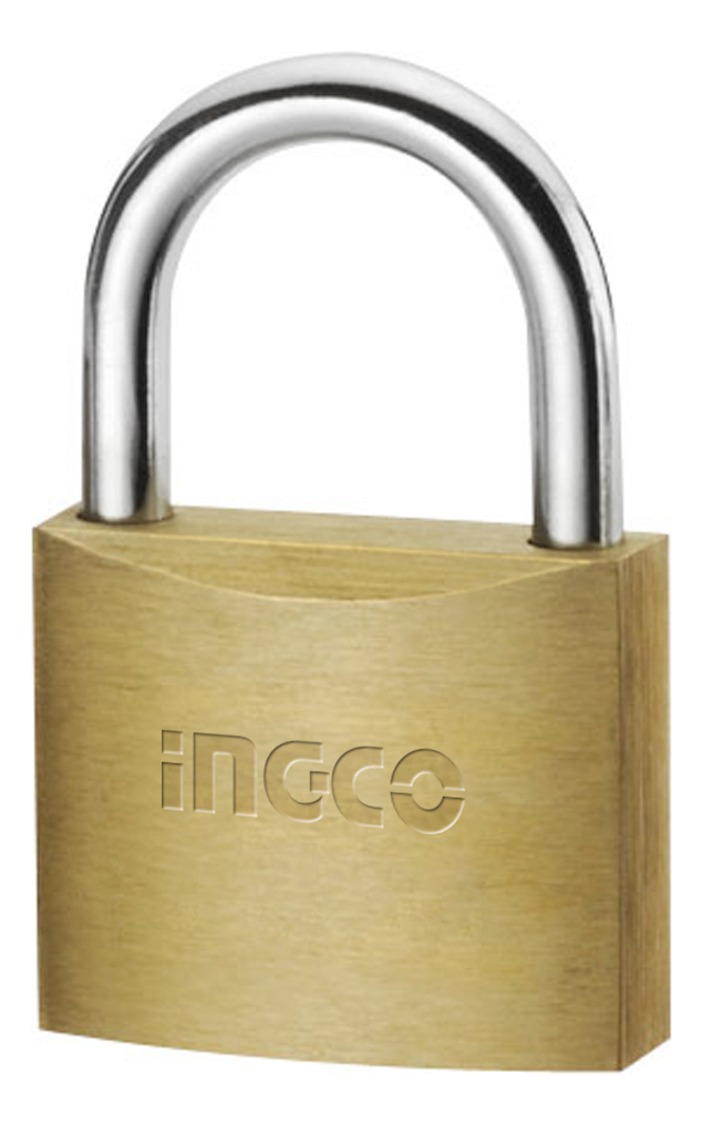 Candado Seguridad Bronce 60mm Ingco Dbpl0602 Industrial Ff Dorado