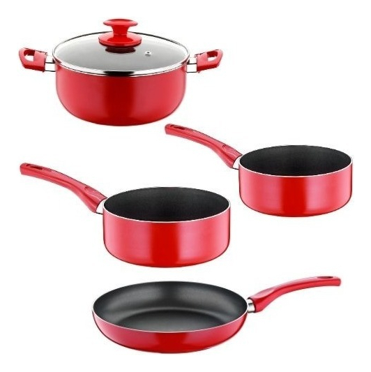 Set Cocina 5 Piezas Papilla Redio Sarten Olla Cacerola