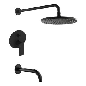 Monocomando Bañera Embutir Blaster Negro Mate Bronce Gc