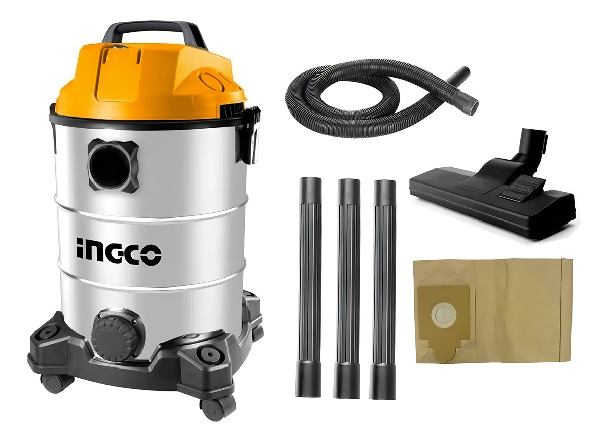 Aspiradora 30lts 1300w Ingco Vc13301 Plateado - Imagen 2