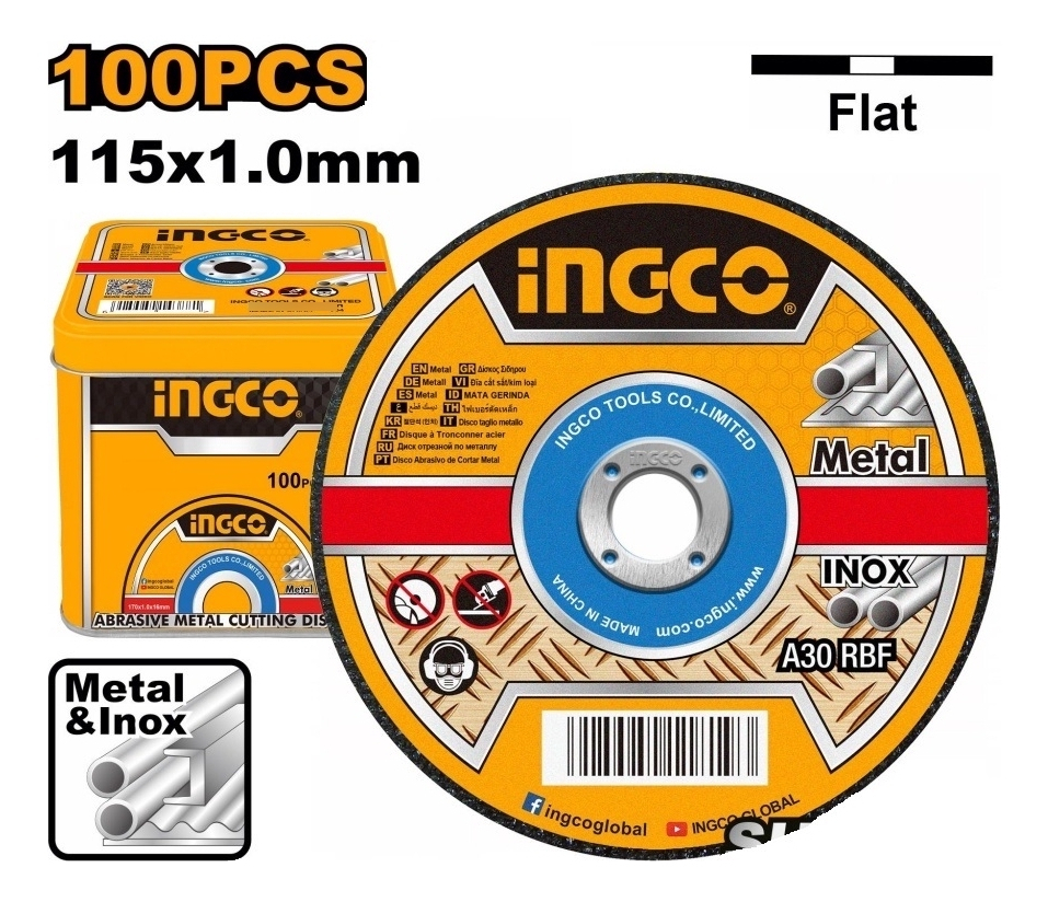 Disco Lata X100 Unidades 4.5 Color Amarillo