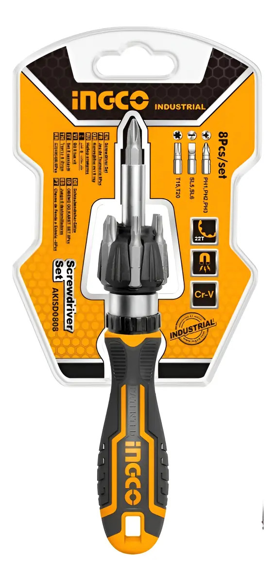Destornillador 8 Puntas Intercambiables Ingco Akisd0808