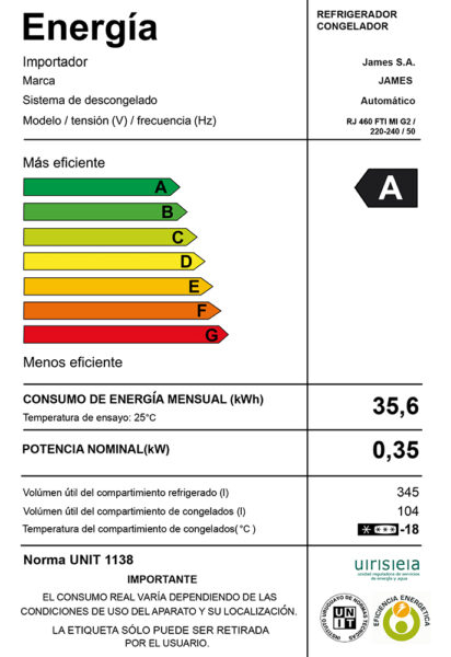 Heladera James Inverter French Door Inox Fast Cool 494lt - Imagen 3