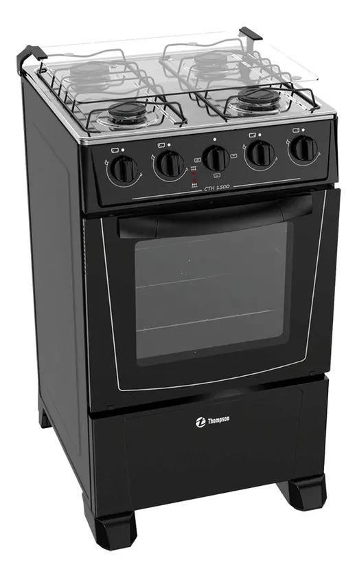 Cocina Combinada Negra Thompson Cth1500n - Imagen 2