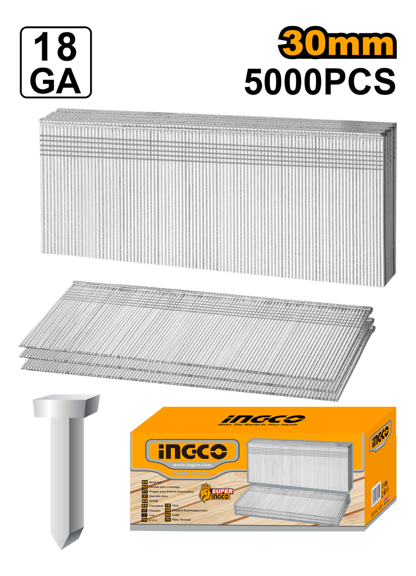 Clavos Caja X 5000 Unidades 8ga 30mm Ingco Ana18301 - Imagen 2