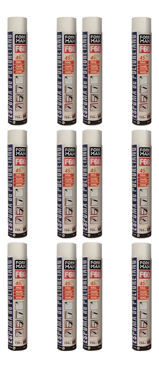 Espuma De Poliuretano 12 Pomos Foreman Expansible 750 Ml - K