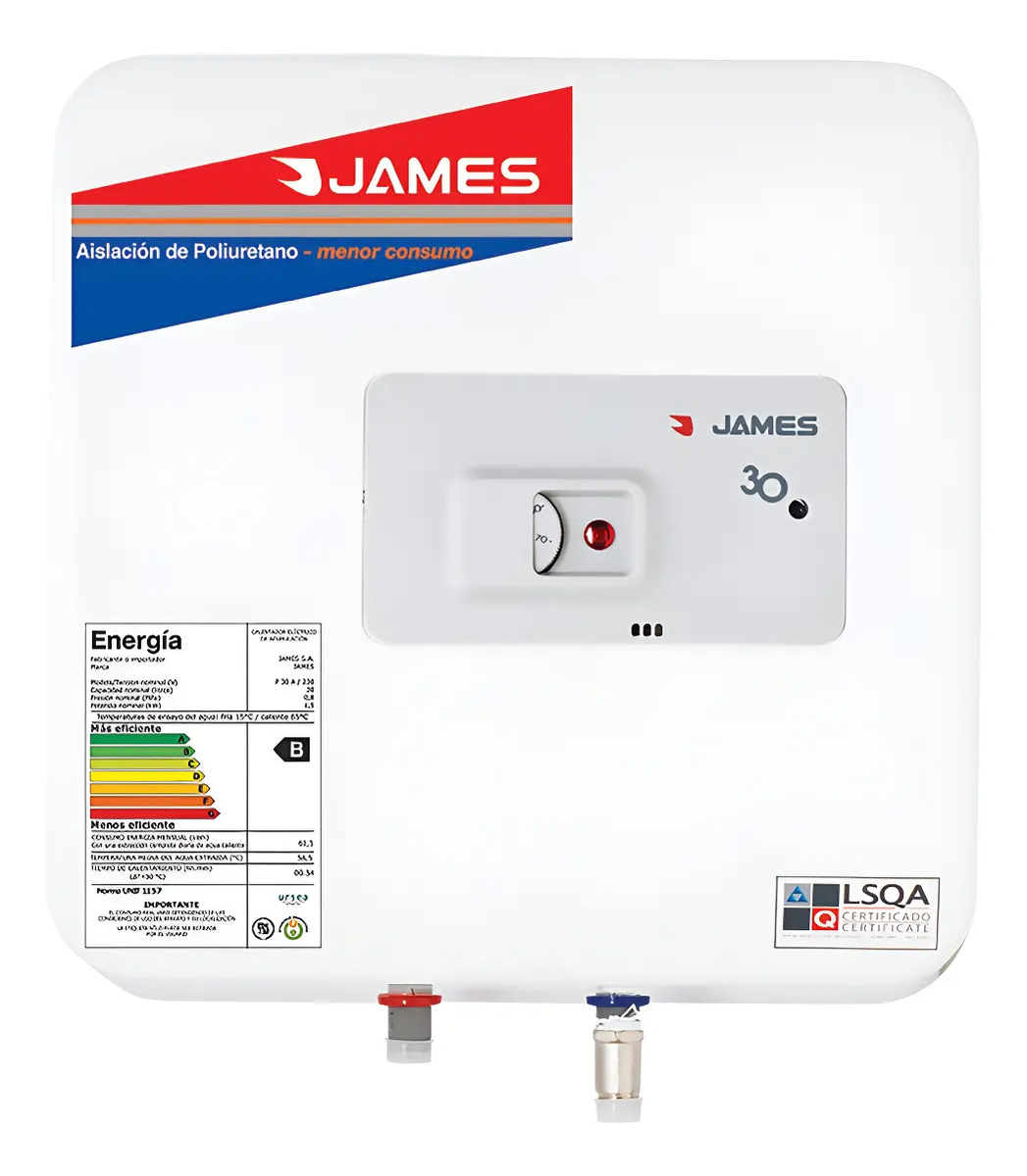 Termotanque 30l Linea Prisma Acero James