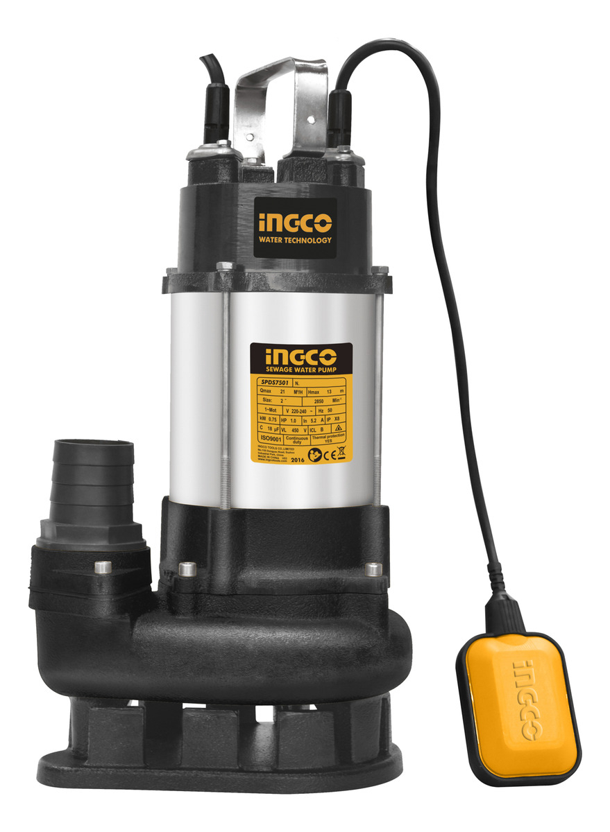 Ff Bomba Sumergible 750 W Drenaje Pozo Negro Ingco Spds7501