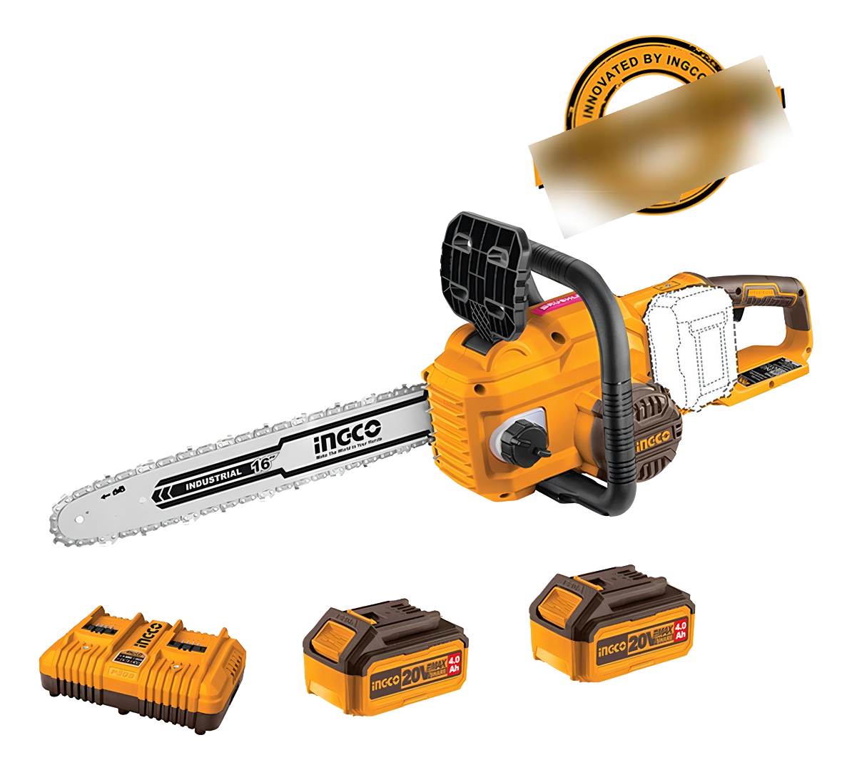 Motosierra A Bateria 40v 16 C/bat C/carg Ingco Cgsli401682 - Imagen 3