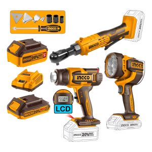 Kit Llave Crique + Pistola Calor + Lint Ingco Cosli241196