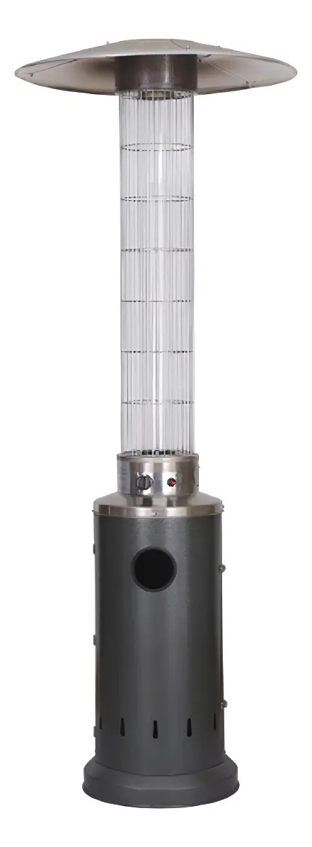 Estufa Supergas Cilíndrica Tubo De Vidrio Acero