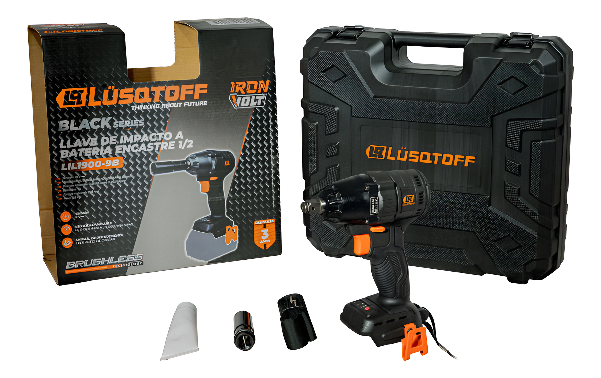 Llave Impacto Lusqtoff Lil1900-9b Encastre 1/2 Black Series