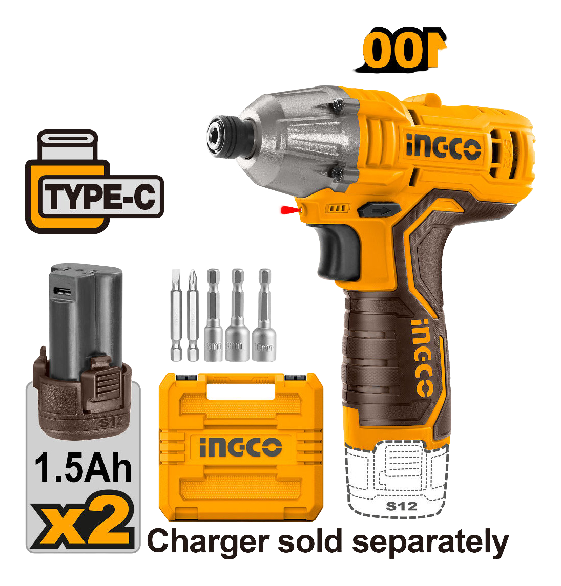 Atornillador De Impacto 12v S12 1/4 C/2 Bat - Cirli12015 - Imagen 3