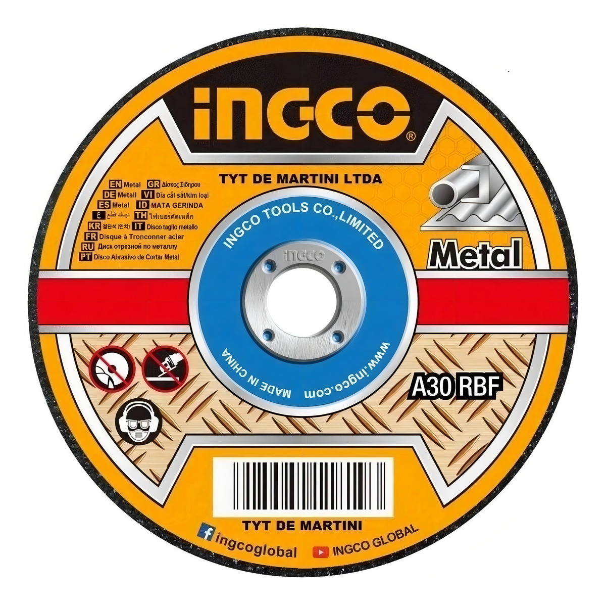 Lata X 50 Discos 4 1/2 X 1.2mm Corte Metal Ingco Super Selec Naranja Claro - Imagen 2