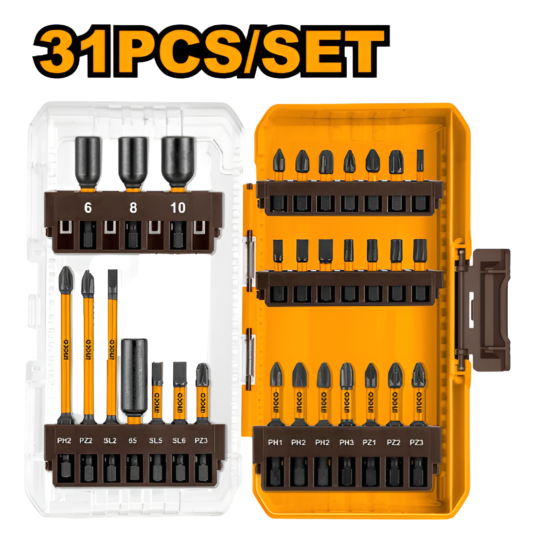 Juego De Puntas De Impacto 31pcs +adaptador Ingco Akdl31502 - Imagen 3