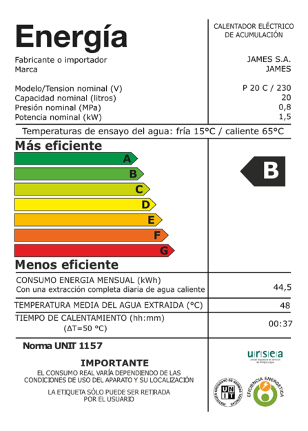 Calefon Termotanque James Cobre 20 Lts - Imagen 3