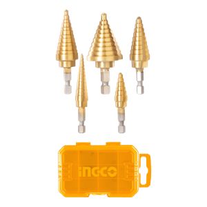 Set X 5 Mecha Conica Escalonadas 1/4 Ingco Aksds2051