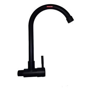 Grifo Canilla Pared Ac. Inox. Negro Pico Cisne - Kirkor