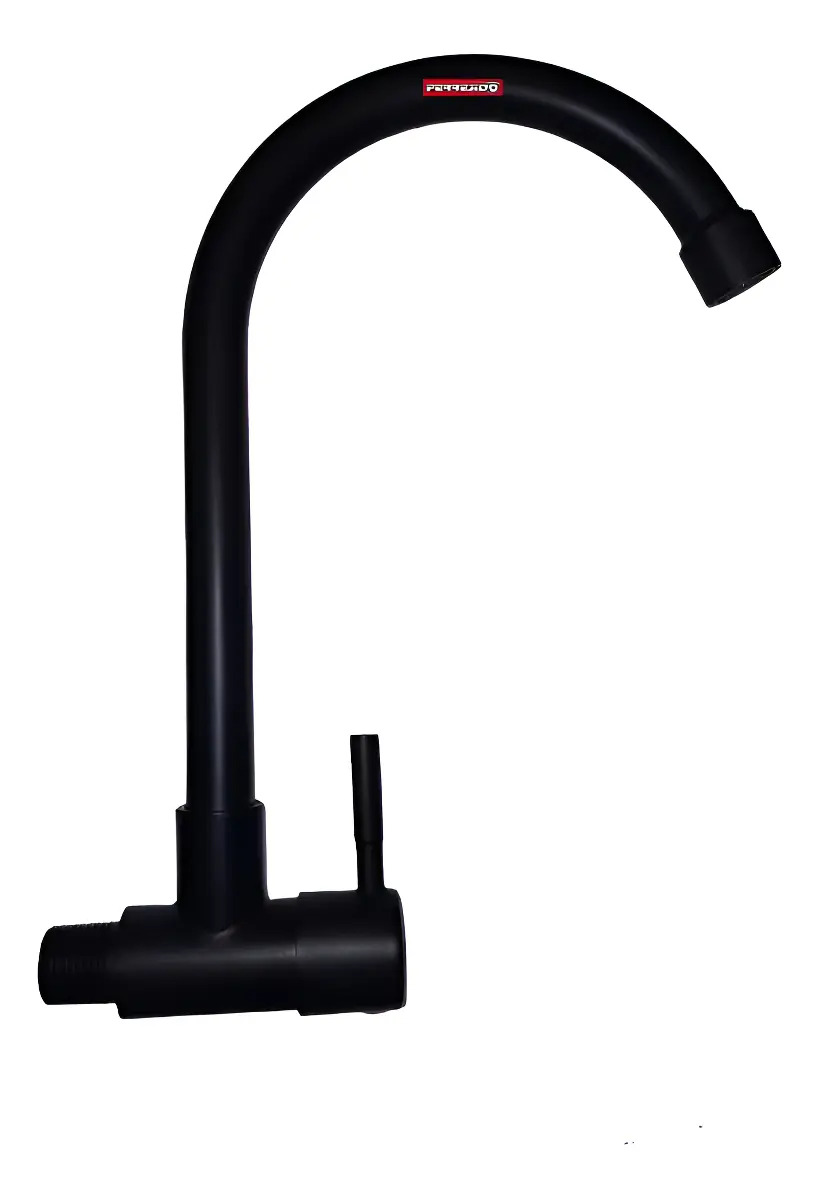 Grifo Canilla Pared Ac. Inox. Negro Pico Cisne - Kirkor