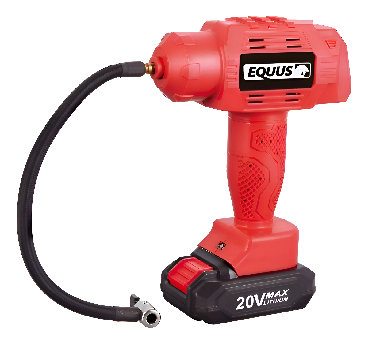 Inflador Compresor Pistola Inalámbrico Equus 20v Equus Rojo