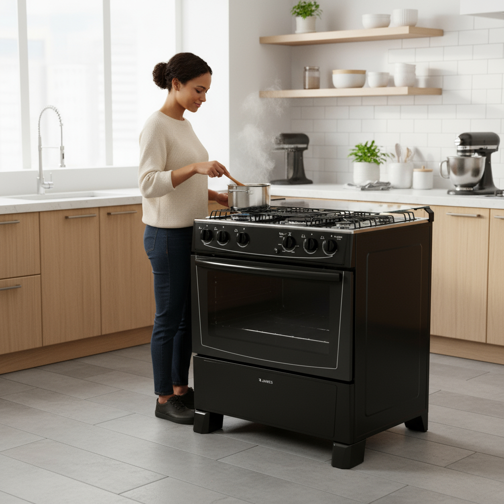 Cocina James 5 Hornallas Negra Mod C 150 B - Imagen 3