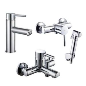 Grifería Baño Lavabo + Ducha Higiénica + Ducha Fas Sorrento