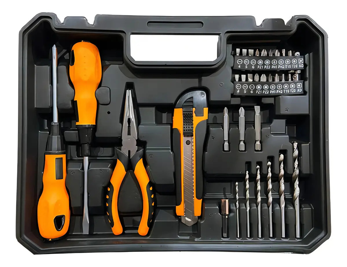 Taladro Atornillador Inalambrico Lusqtoff 2 Baterias 12v + Kit 32 Acc Naranja - Imagen 4