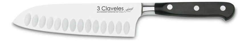 Cuchillo Santoku 3 Claveles Forge 17cm Acero Inoxidable Alveolado - Imagen 3