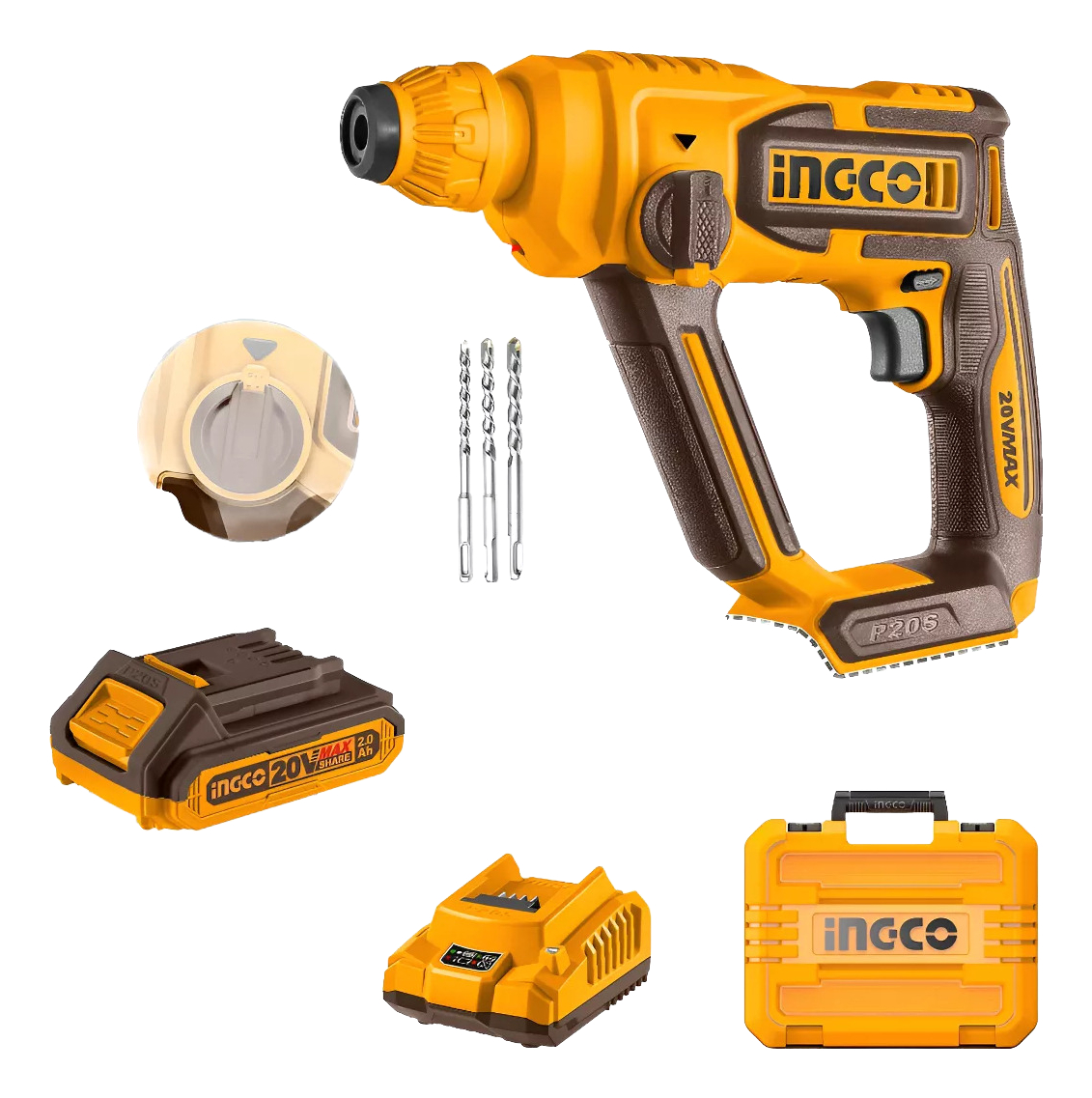 Rotomartillo A Bateria 20v P20s 16mm 2 Funciones Con Bat Con - Imagen 2