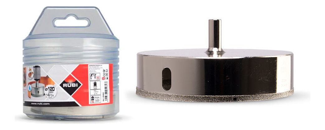 Corona Diamantada Rubi 120mm Perforar Porcelanato Húmedo Modelo 05982