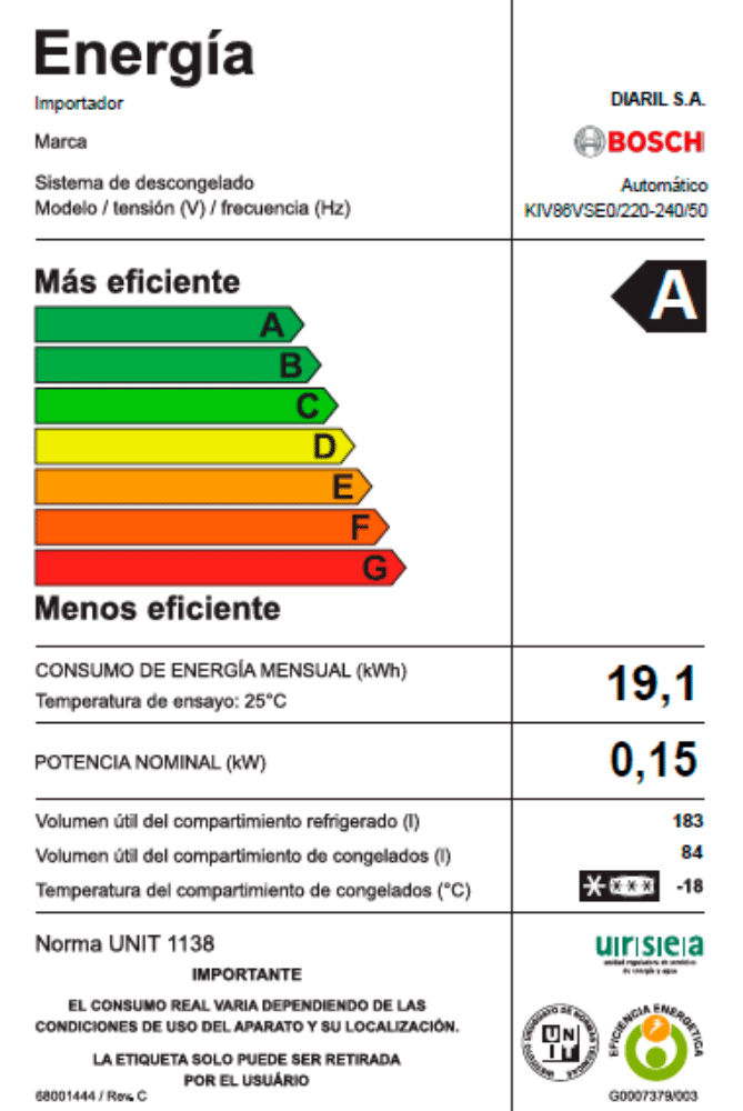 Refrigerador Panelable Bosch Con Freezer Kiv86vse0 267 Lts - Imagen 9