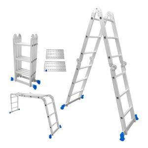 Escalera Andamio 12 Escalones Aluminio Con Plataforma Wadfow