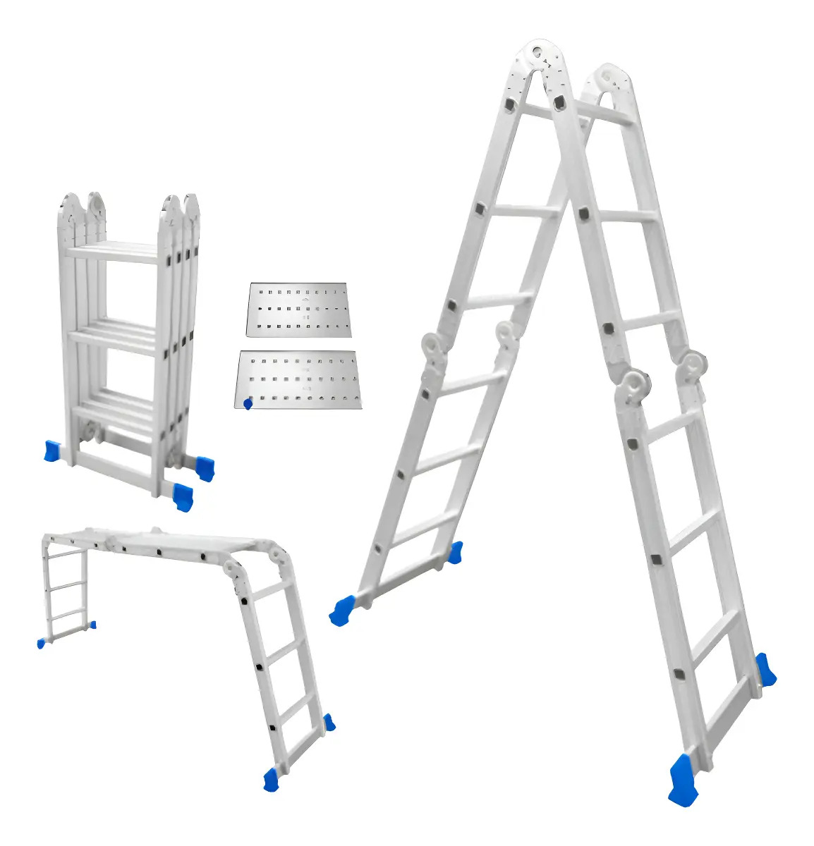 Escalera Andamio 12 Escalones Aluminio Con Plataforma Wadfow