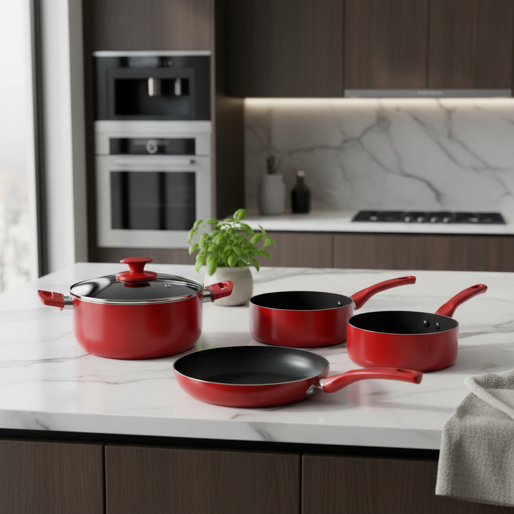Set Cocina 5 Piezas Papilla Redio Sarten Olla Cacerola - Imagen 2
