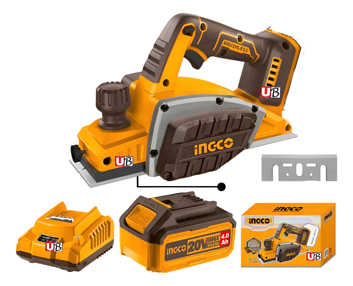 Cepillo Garlopa Carpintero Bateria 4a Y Carg 20v Ingco Crli2