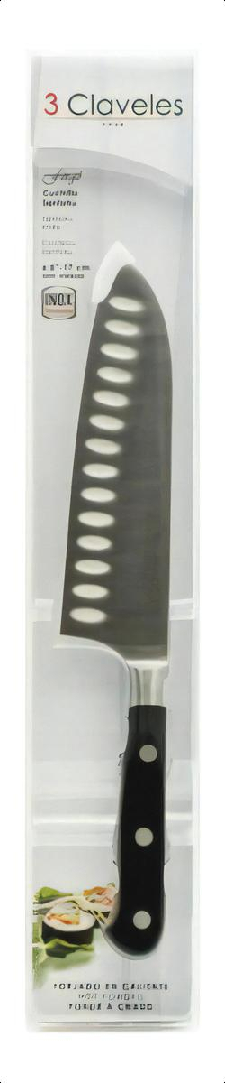 Cuchillo Santoku 3 Claveles Forge 17cm Acero Inoxidable Alveolado - Imagen 2